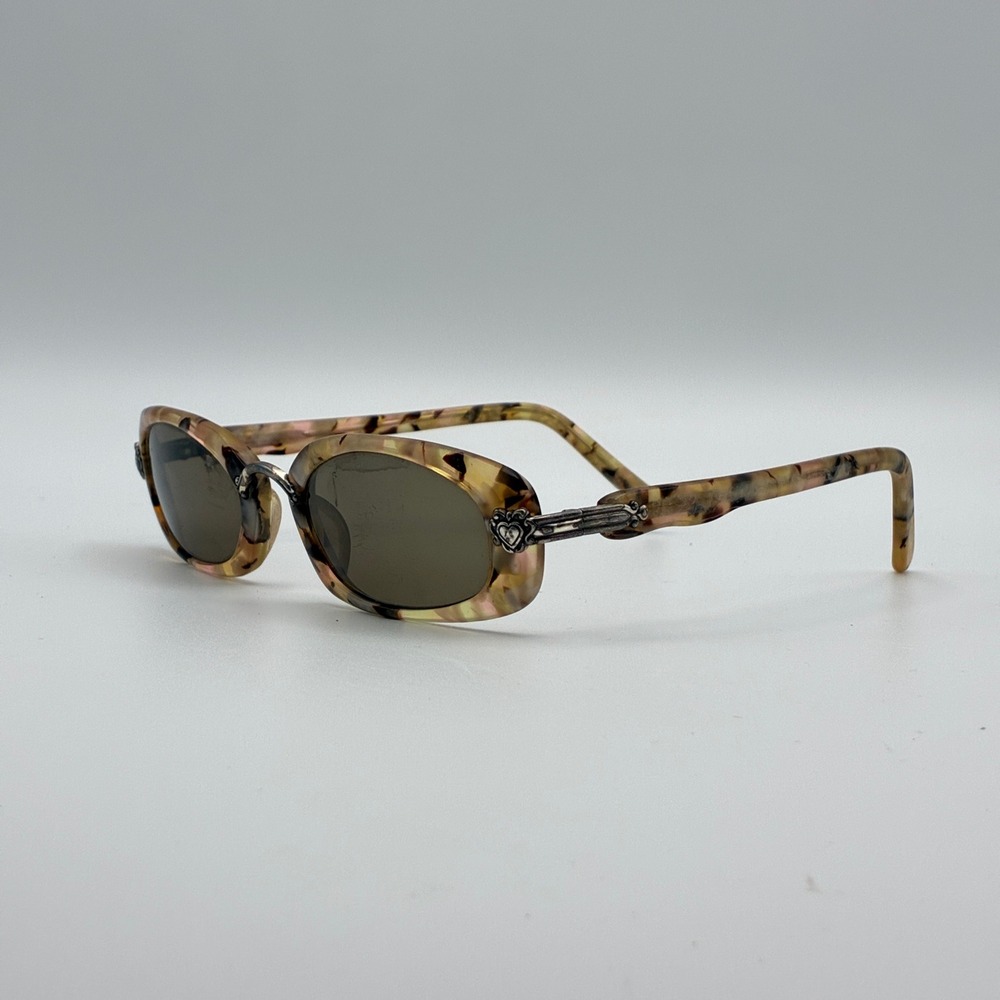 Romeo Sunglasses Womens Brown Tortoise Shell Heart Hardware Oval Frames